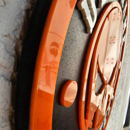 3D Wanddeko RANDI-SKULL Orange Weiß