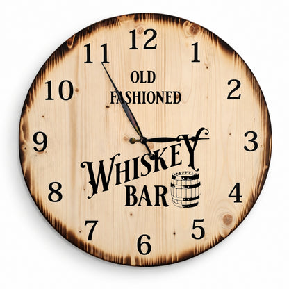 XL Wanduhr 60 cm - Whiskey Bar
