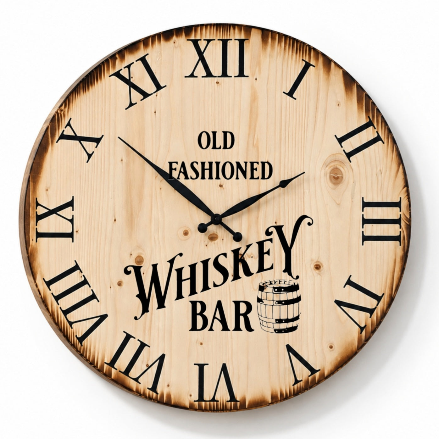 XL Wanduhr 60 cm - Whiskey Bar