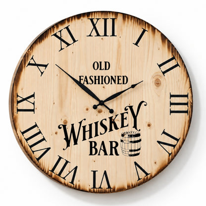 XL Wanduhr 60 cm - Whiskey Bar