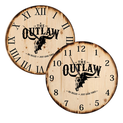 XL Wanduhr 60 cm - The Outlaw