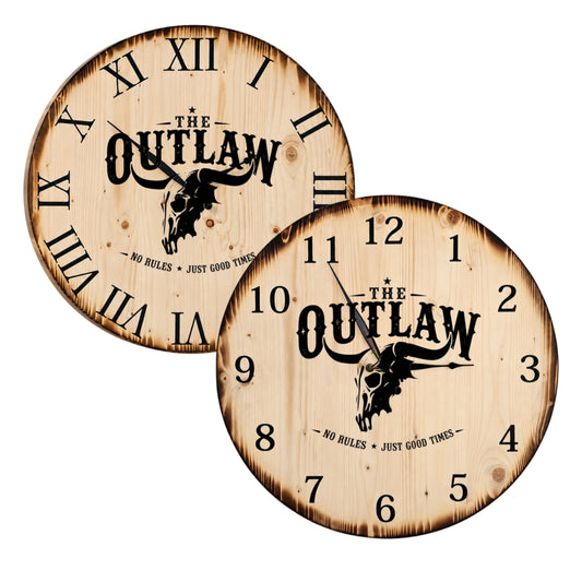 XL Wanduhr 60 cm - The Outlaw
