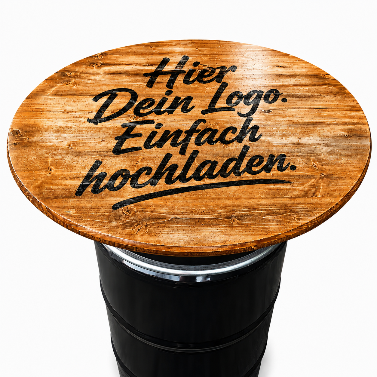 Holztischplatte 80 cm - DIY Stehtisch Set - Wunschlogo - RUSTIKAL