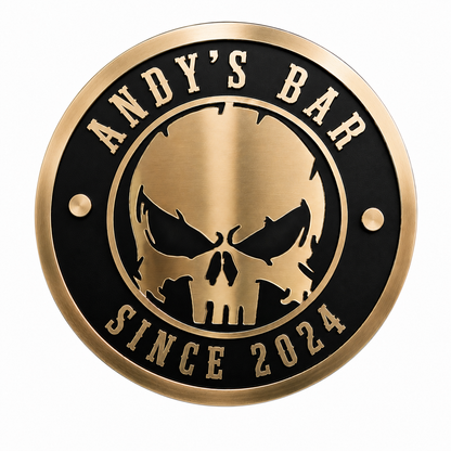 3D Wanddeko RANDI-SKULL Goldspiegel
