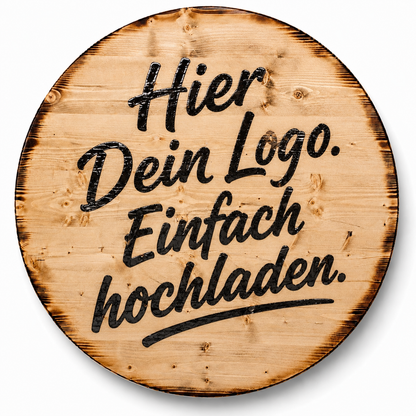 Holztischplatte 80 cm - DIY Stehtisch Set - Wunschlogo - BURNED