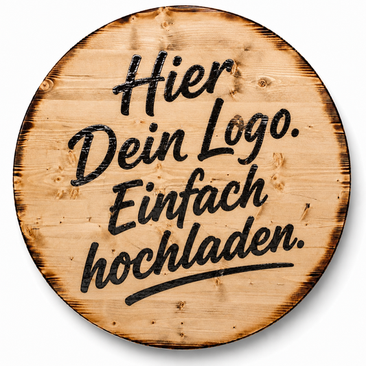 Holztischplatte 80 cm - DIY Stehtisch Set - Wunschlogo - BURNED