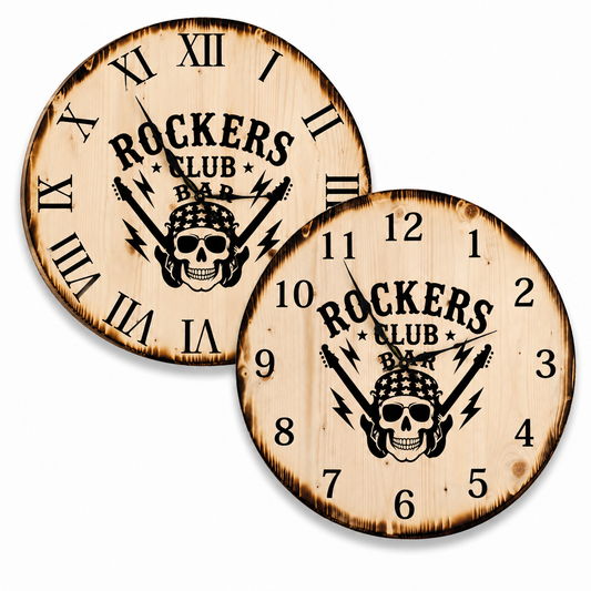 XL Wanduhr 60 cm - Rockers Club