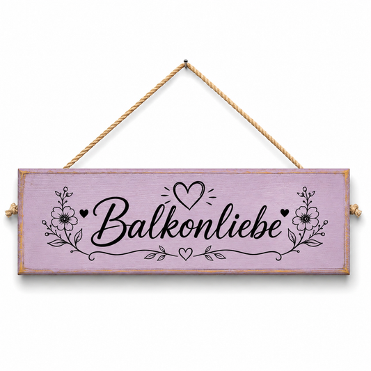Hängeschild Balkonliebe
