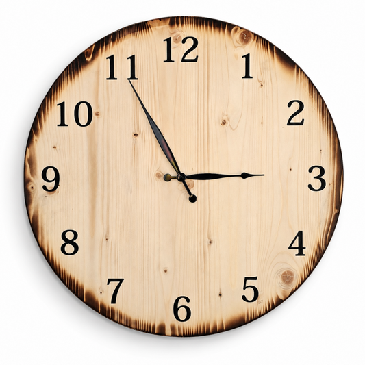 XL Wanduhr aus Holz 60 cm - Klassisch