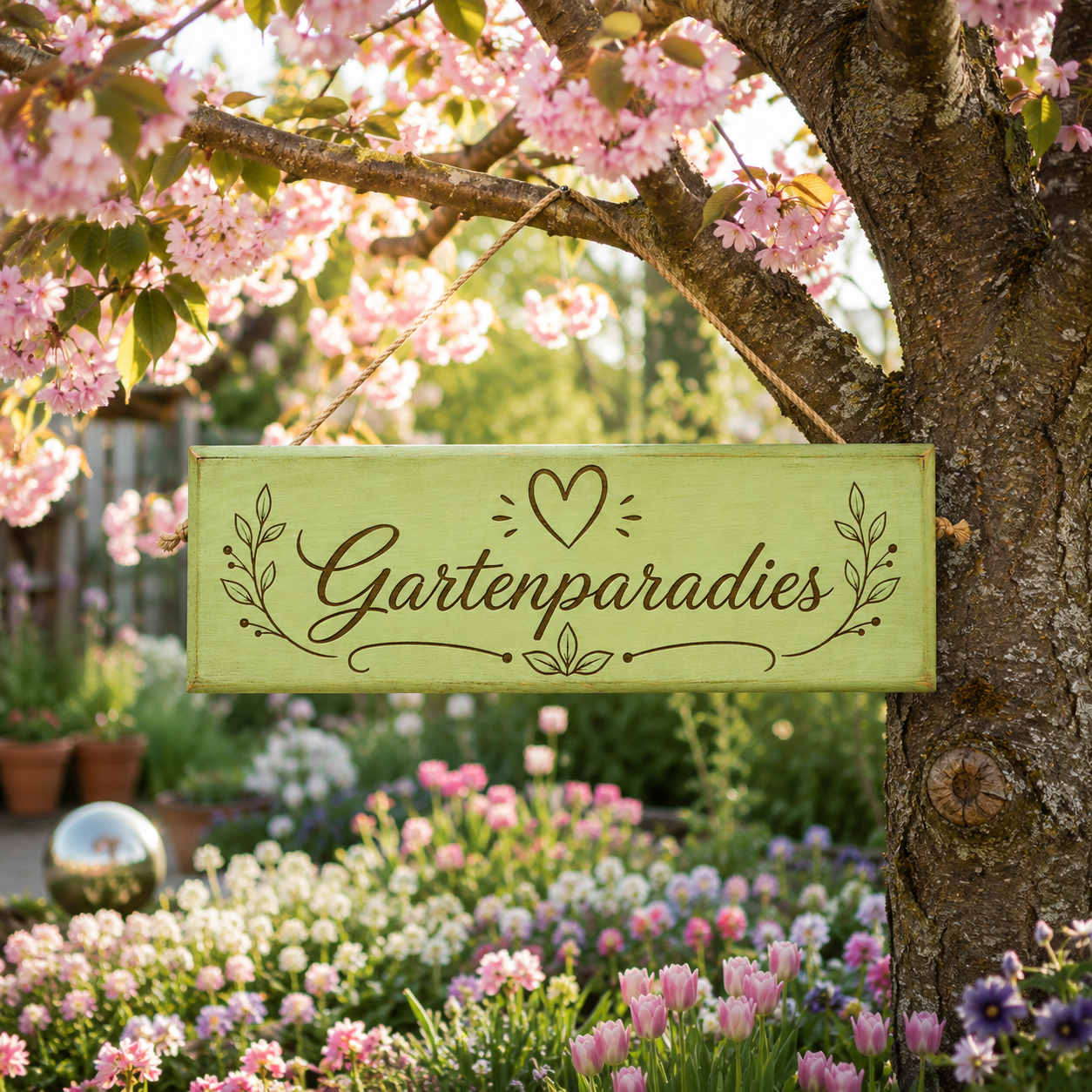 Hängeschild Gartenparadies