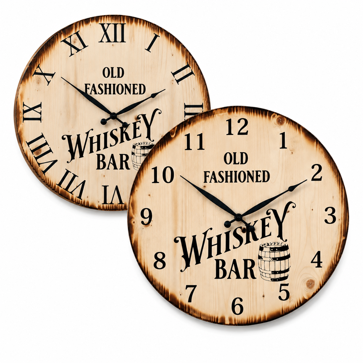 XL Wanduhr 60 cm - Whiskey Bar