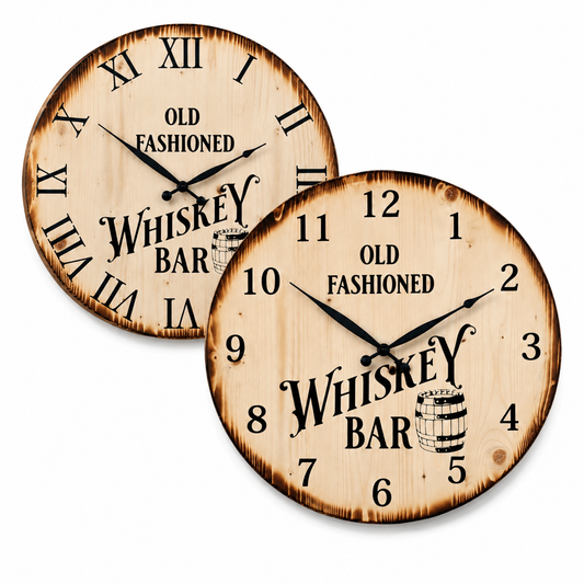 XL Wanduhr 60 cm - Whiskey Bar