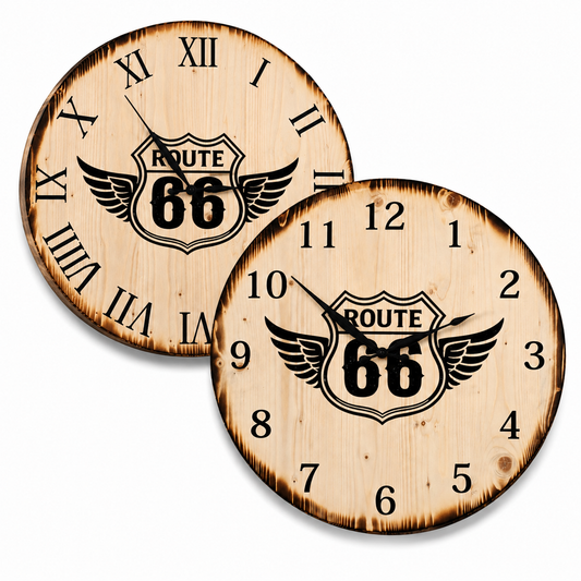 XL Wanduhr 60 cm - Route 66