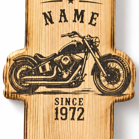 Wandflaschenöffner mit Kronkorkenfänger – Biker