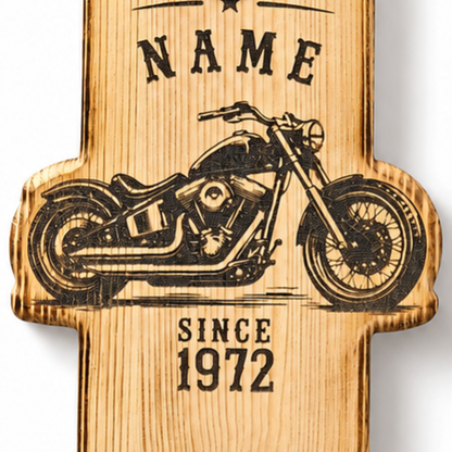 Wandflaschenöffner mit Kronkorkenfänger – Biker