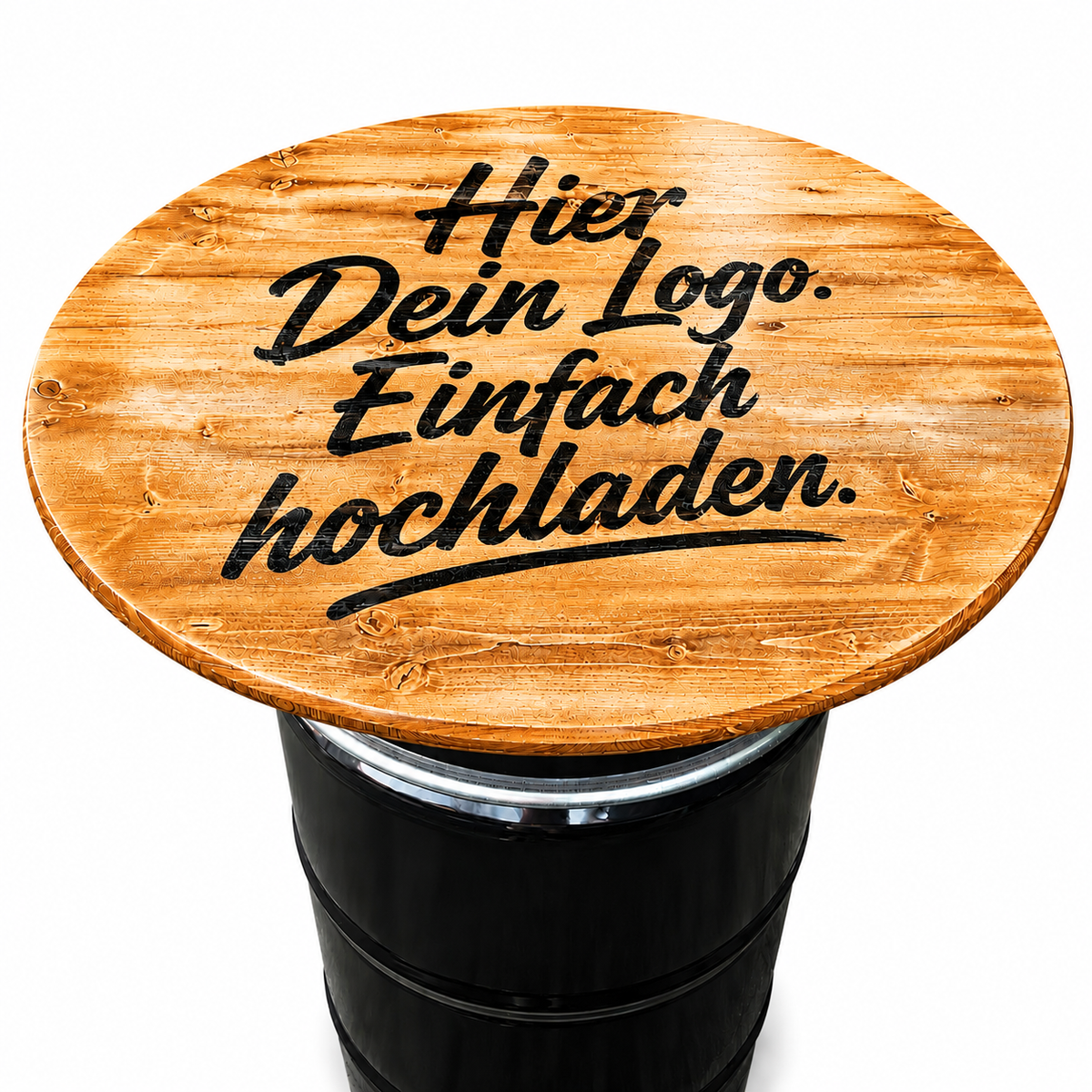 Holztischplatte 80 cm - DIY Stehtisch Set - Wunschlogo - RUSTIKAL