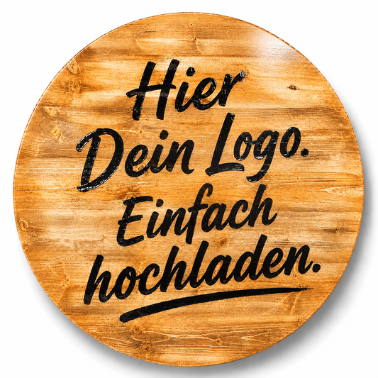 Holztischplatte 80 cm - DIY Stehtisch Set - Wunschlogo - RUSTIKAL